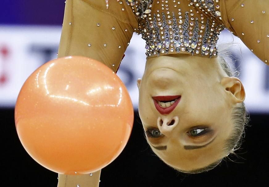 Giochi europei di Baku 2015. Melitina Staniouta nella prova di ginnastica ritmica. (Action Images)